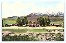 1940s Gardiner Montana Jim Bridger Court Cabin Gas Pump Yellowstone Postcard C30 picture