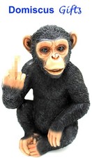 7" NEW Whimsical MONKEY Chimp Flipping The Bird COLLECTIBLE Figure Funny Animal picture