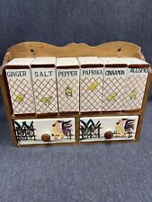 Vintage Fred Roberts Company Rooster Chicks Spice Rack Set Japan picture