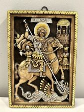 St. George Slaying the Dragon Wooden Art Painting Carving picture
