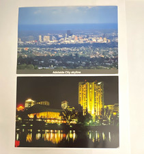 Adelaide Australia City Skyline Postcards Lot of 2 Day & Night Views picture