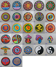 Om / Magic Mushroom / Yin Yang Iron-on Patch Badge aum ohm tao hippy psychedelic picture