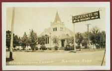 VINTAGE RPPC CONGREGATIONAL CHURCH AND WELCOME SIGN PLAINVIEW NE POSTCARD 080421 picture