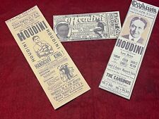 Harry Houdini Replica show tickets, Set of THREE, One LOW Price Rare Collectible picture