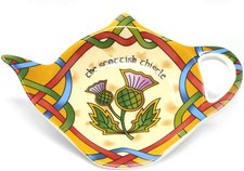 Scotland Thistle Teabag Holder Bone China Collectible 9th Century Medieval 3.3x5 picture