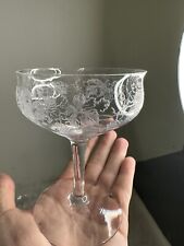 6 Vintage Tiffin Cassandra Etched Champagne / Cocktail Coupe Glasses Set of Six picture