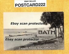 MN Big Lake 1930 vintage RPPC postcard BATHING BEACH & BATH HOUSE MINN picture