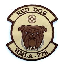 HMLA-773 Red Dog Desert Tan Patch – With Hook and Loop, 4