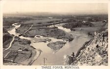 J33/ Three Forks Montana RPPC Postcard c1940s Birdseye River Scene 206 picture