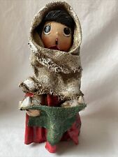 Vintage Maché Originals Caroling Woman Figurine In Red Dress, Lakewood Ohio picture