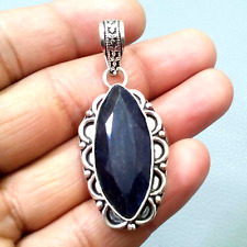 AA+ Ultimate Blue Sapphire Gemstone 14.34 Gm 925 Sterling Silver Jewelry Pendant picture