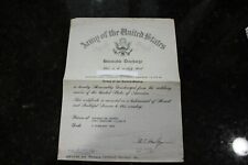 Vintage 1946 Honorable Discharge Certificate U.S. Army picture