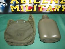 US Military Issue 1 Quart Water Canteen And Cover OD Green Canvas Artic New picture