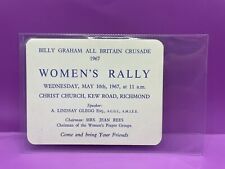 Billy Graham Women’s Rally All Britain Crusade Handbill 1967 picture