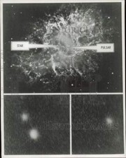 1970 Press Photo Pulsar & Star in Crab Nebula, Taken from Satellite - lrb36399 picture
