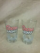 Nice Coors Light Embossed with Blue Mountain Scene Thick Bar Glass -Lot of 2 picture