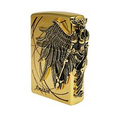 Zippo lighter KR Exclusive Custom/ Amazon Emblem Gold HP Brass Free 4 Gifts picture