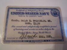 1946 UNITED STATES NAVY WORLD WAR II I.D. CARD  - BOX S picture