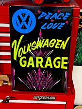 Vintage VOLKSWAGEN VW Hotrod Rat Rod GARAGE Painted SIGN Pinstriped ART Decor picture
