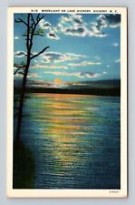 Hickory NC-North Carolina, Moonlight on Lake Hickory, Antique Vintage Postcard picture