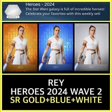 REY HEROES 2024 WAVE 2/WEEK 8-ORANGE+BLUE+WHITE-TOPPS STAR WARS CARD TRADER picture