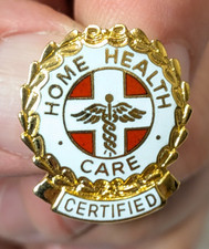 Vintage 1977 Certified Home Health Care Medical Pin Uniform Accessories picture