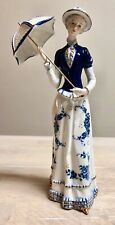 Antique KPM Victorian Lady With Parasol Bisque Porcelain Statue 14