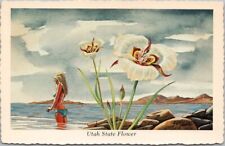 UTAH STATE FLOWER Postcard SEGO LILY / Artist-Signed KEN HAAG / Unused c1973 picture