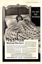 1916 Nashua Woolnap Blankets Little Girl in Bed Vintage Print Ad 1142 picture