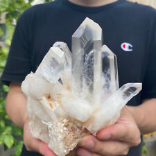 1.98lb Natural Clear White Quartz Crystal Cluster Rough Healing Specimen picture