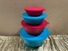 New Tupperware Set of 4 Aloha Nesting Bowls with Lids in Beautiful Bright Colors picture