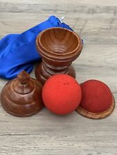 Vintage Exotic Wood Turning Vase With Sponge Ball Magic Trick Magician picture