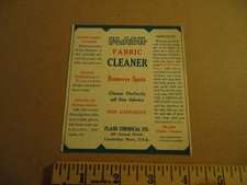 Flash Fabric Cleaner Flash Chemical Co Cambridge Co MASS label picture