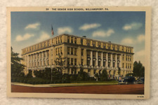 Postcard: 29 THE SENIOR HIGH SCHOOL, WILLIAMSPORT, PA. E-4038, Posted 1941 picture