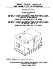 152 p. 5kW TACTICAL QUIET GENERATOR SET MEP-802A 812A Operator Manual on Data CD picture