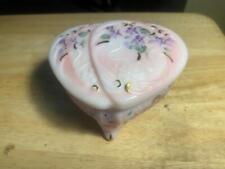 Outstanding Fenton Hand Painted Signed Double Heart Music Box #4105 Love picture