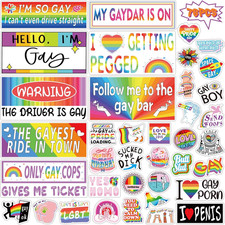 76 PCS Original Funny Gay Prank Bumper Stickers, Funny LGBT Gay Stickers for Ca picture
