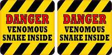 3in x 3in Danger Venomous Snake Inside Vinyl Stickers Container Label Decals picture