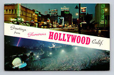c1956 Chrome Postcard Greetings Hollywood Bowl Amphitheater Blvd Studios picture