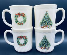 Set of 4 Salem Porcelain Christmas Mugs Wreath Tree picture