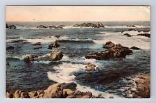 Big Sur CA-California, Big Sur Lodge, Rocky Coast, Bird Rock, Vintage Postcard picture