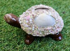 Vintage KENMAR JAPAN Ceramic Turtle Bank With Sea Shells Coated Shell Pottery picture