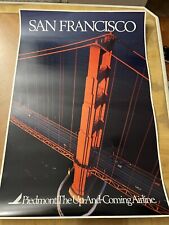 Vintage 1980’s Piedmont Airline Original Poster (San Francisco) Advertisement picture