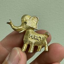 VTG c.1960s Charles Percy Illinois Governor Pin Gold-Tone Elephant Republican picture