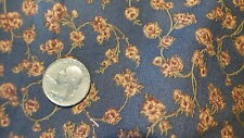 Vintage Cotton Fabric ROSEHILL MANOR FLORAL ON BLUE 34