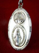 RARE VINTAGE 10 GR STERLING WWII CHAPLAIN'S CATHOLIC MIRACULOUS MEDAL & SCAPULAR picture