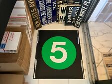 26X23 NYC SUBWAY ROLL SIGN MANHATTAN #5 LOCAL BOWLING GREEN CROWN HEIGHTS BKLYN picture