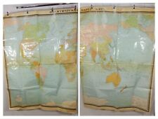 Large Vintage Cram's POLITICAL Map of the World & USSR School Pull Down Map picture