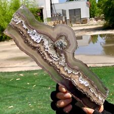 480G Natural super fluorite slab with pyrite Crystal stone specimens cure picture