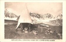 RPPC Copper River (Alaska) Airplane Drill Operating Under Tent 1930s era picture